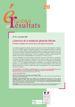 L'exercice de la médecine générale libérale. Premiers résultats d'un panel dans cinq régions françaises